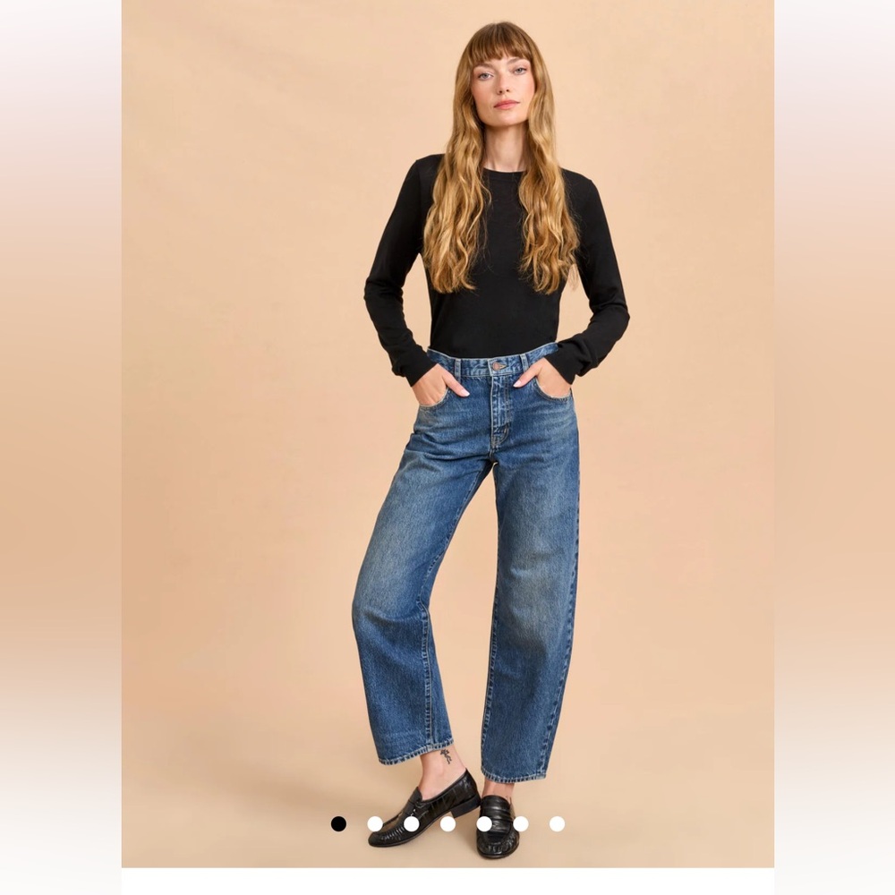 La Ligne Marilyn Mid-rise barrel Jean "Walter" wash